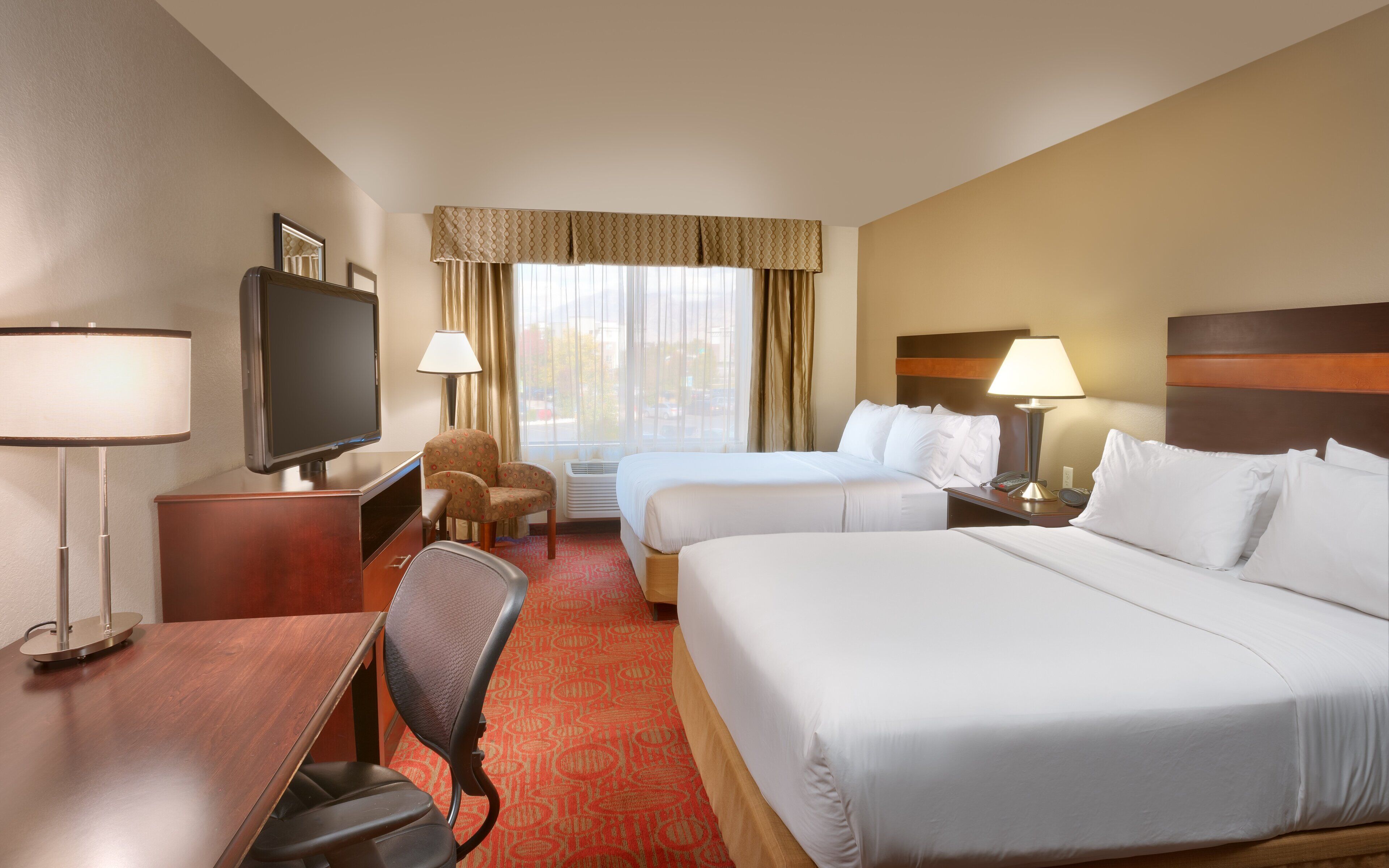 In-room safe, desk, laptop workspace, iron/ironing board