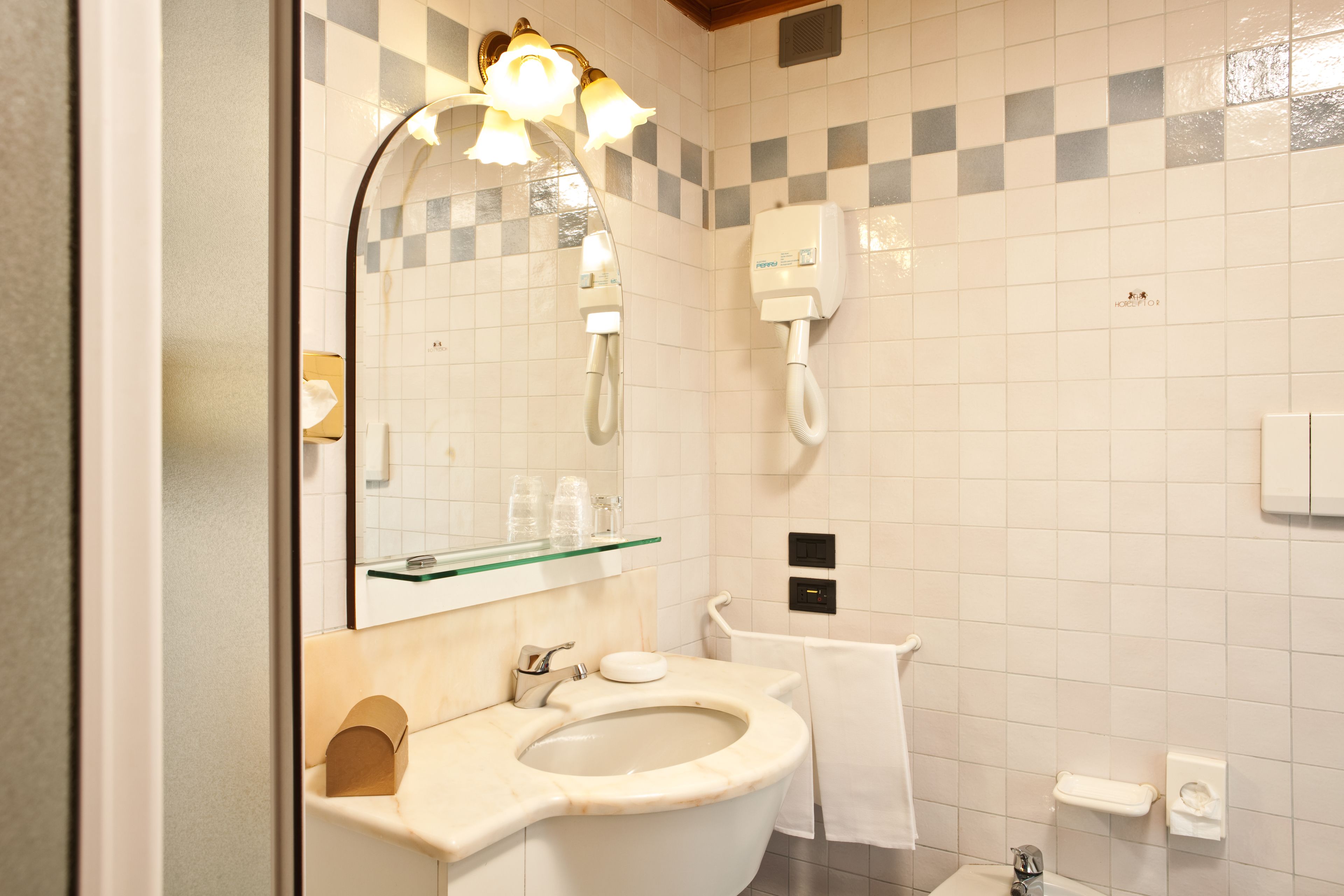 hair dryer, slippers, bidet