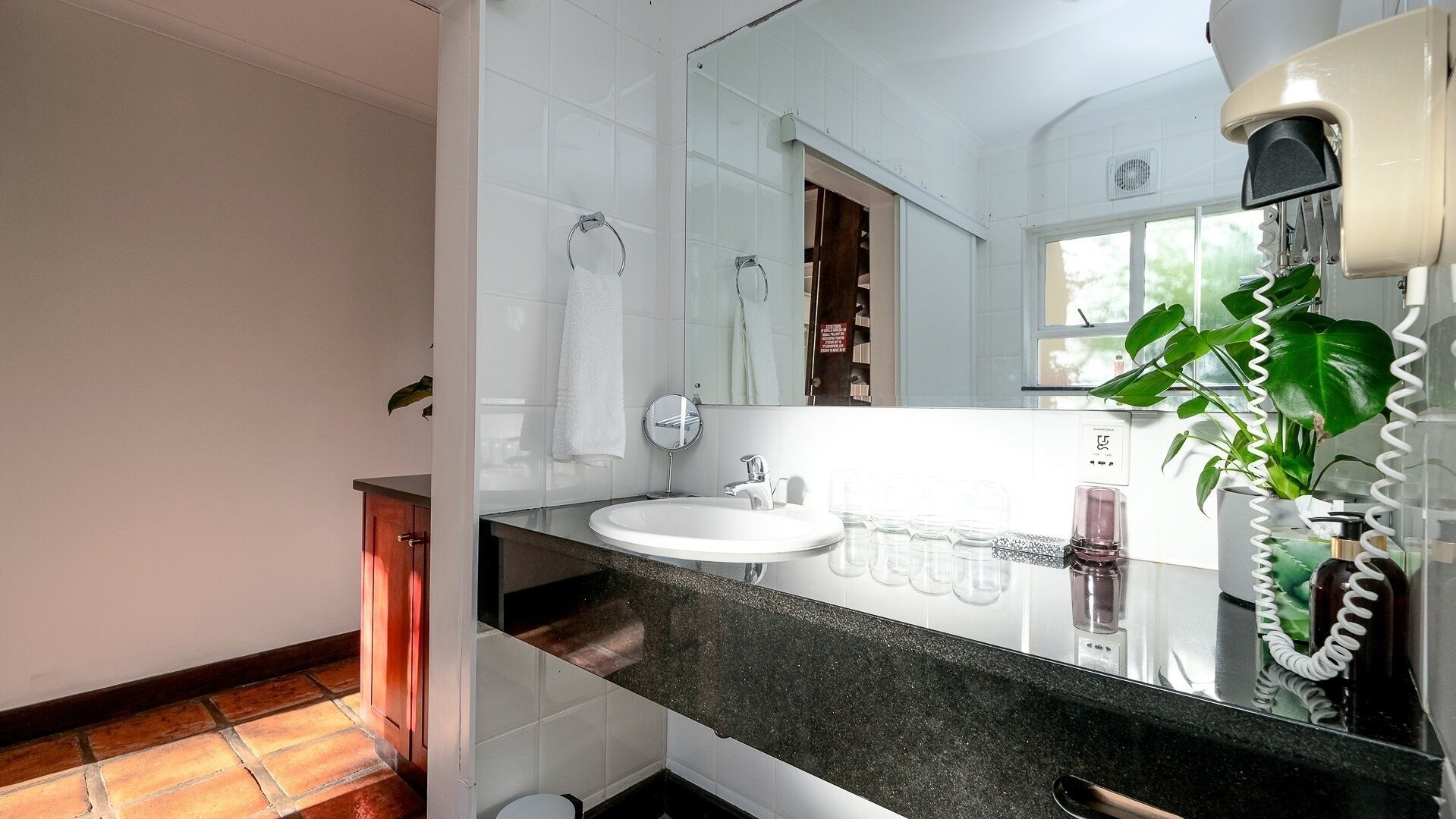 family double en-suite with children’s loft room, accessible, ocean view | bathroom | hair dryer, dressing gowns, towels, soap