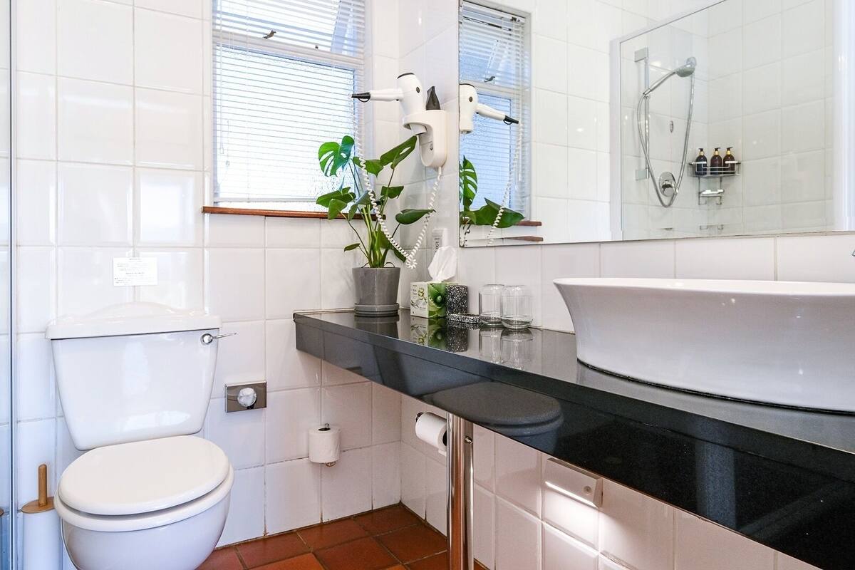 double en-suite | bathroom | hair dryer, dressing gowns, towels, soap