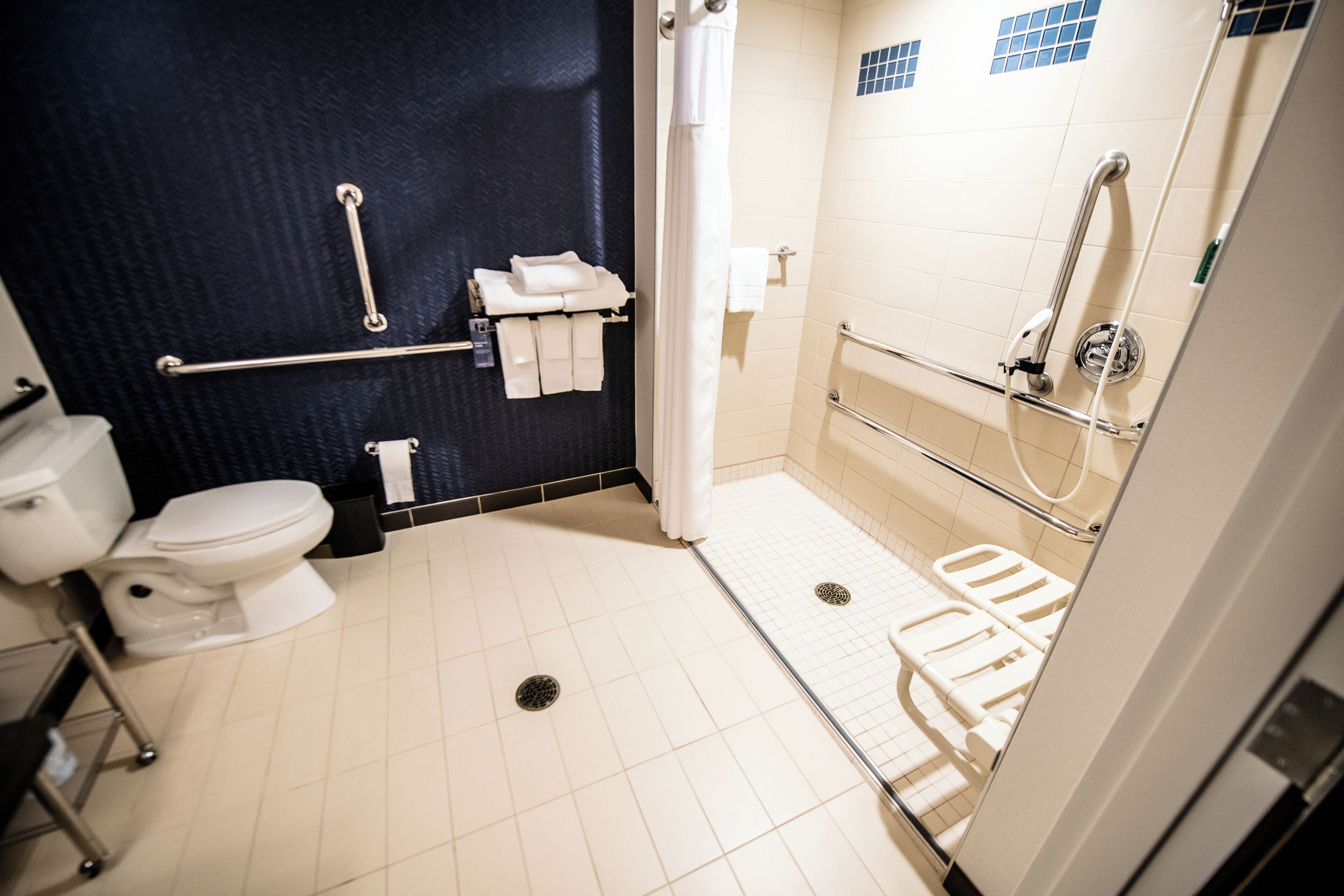 free toiletries, hair dryer, towels, soap