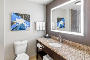 Zimmer, 2 Queen-Betten, Nichtraucher | Badezimmer | Duschwanne, kostenlose Toilettenartikel, Haartrockner, Handtücher