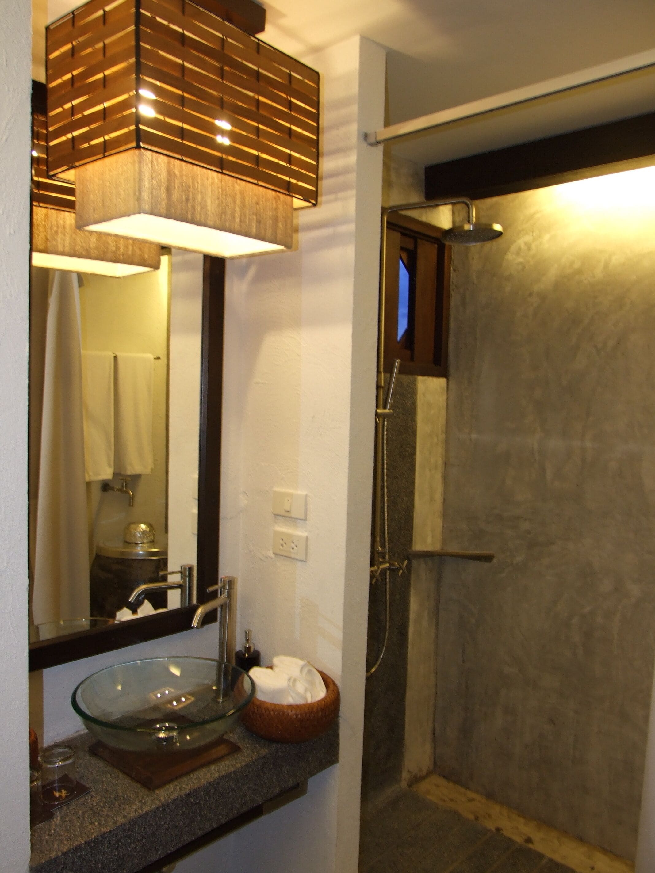 shower, eco-friendly toiletries, hair dryer, bathrobes