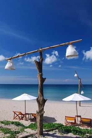 On the beach, beach massages