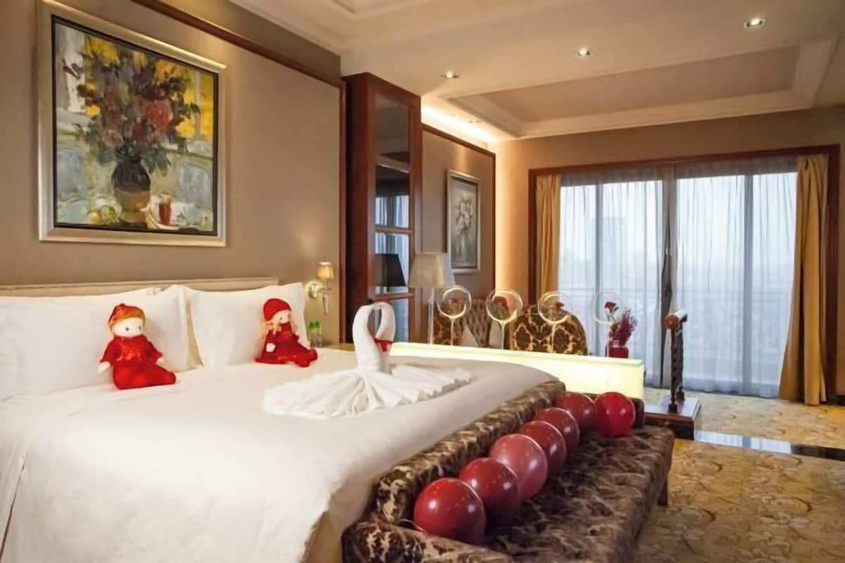Biancheria da letto di alta qualità, copriletto in piuma, minibar