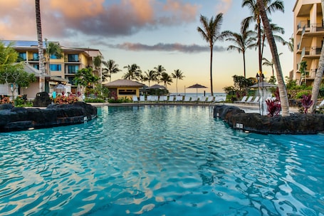 3 outdoor pools, open 7:30 AM to 10:00 PM, cabanas (surcharge)