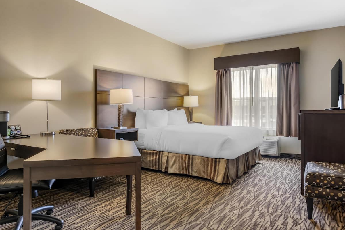 Standard Room, 1 King Bed, Non Smoking, Refrigerator & Microwave | In-room safe, desk, iron/ironing board, free cribs/infant beds