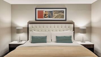 2 bedrooms, premium bedding, down comforters, in-room safe