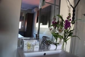 Ducha, artículos de higiene personal gratuitos y secador de pelo