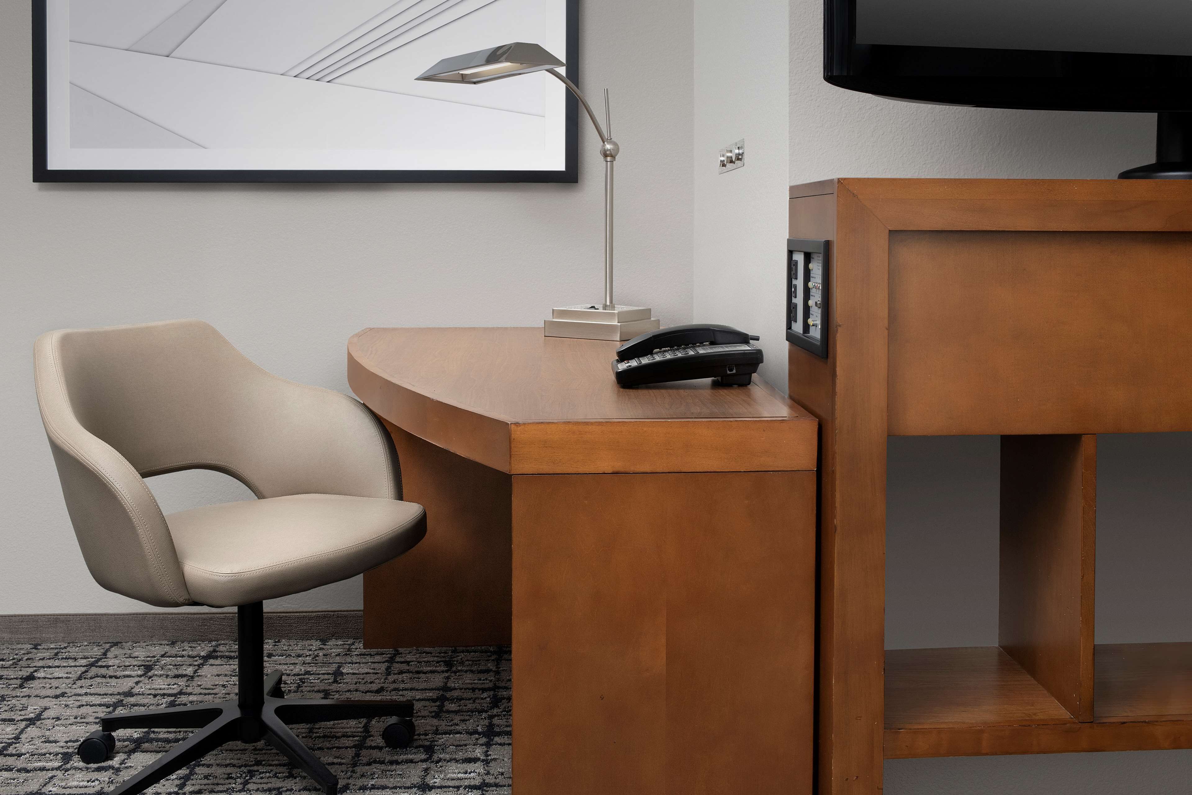 premium bedding, down duvets, pillow-top beds, desk