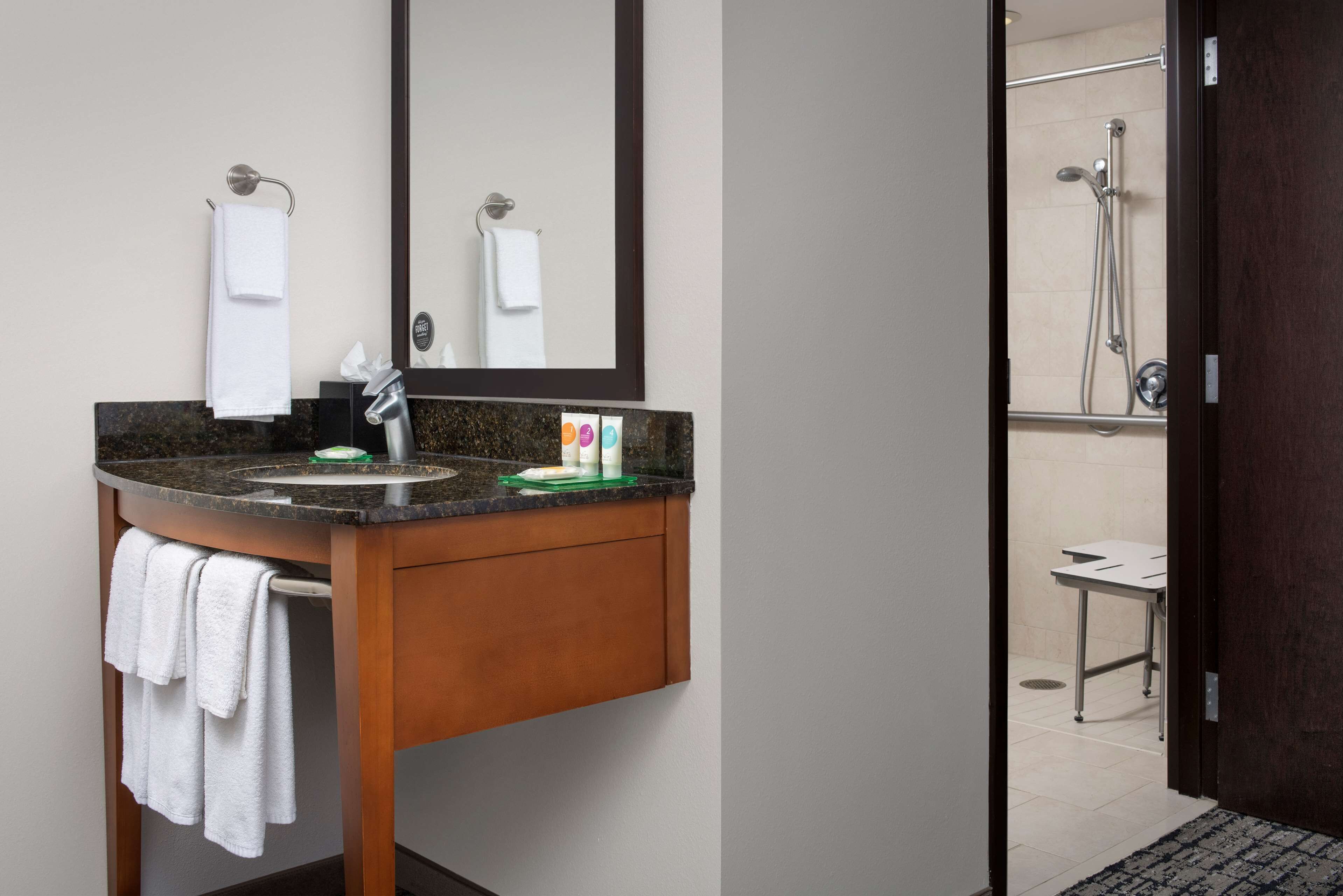 free toiletries, hair dryer, towels