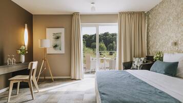Premium Double or Twin Room, 1 Double Bed, Terrace, Pool View | Minibar, desk, soundproofing, free WiFi