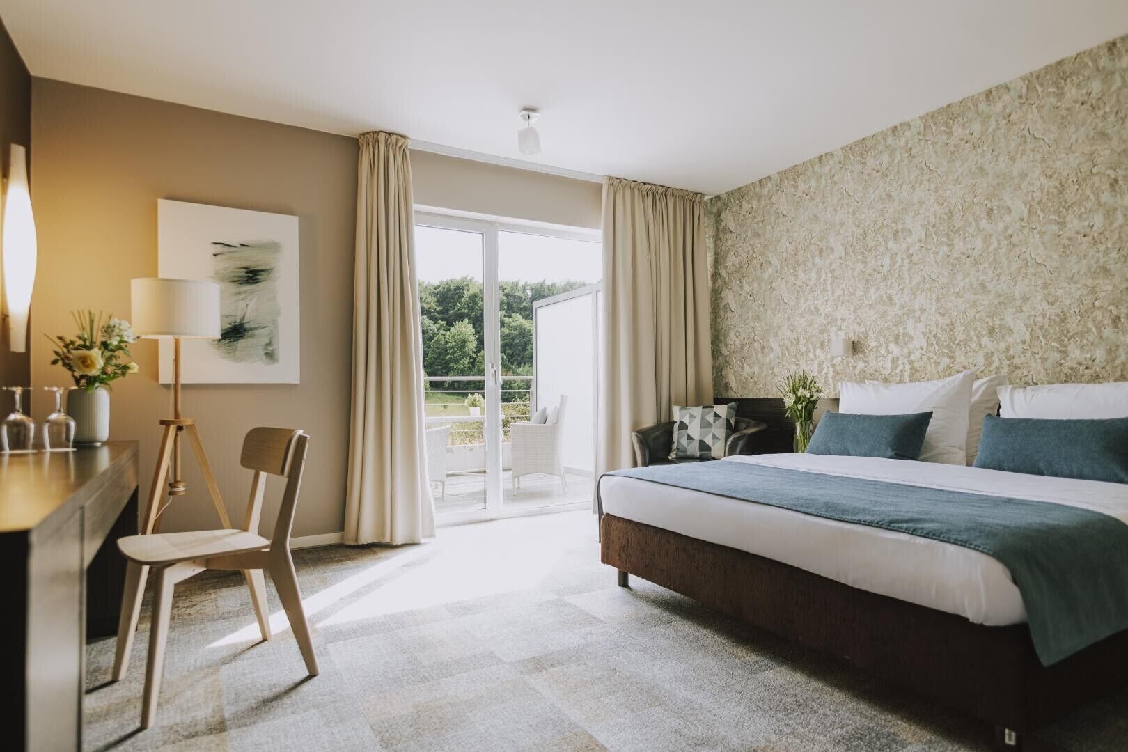 premium double or twin room, 1 double bed, terrace, pool view | minibar, desk, soundproofing, free wifi