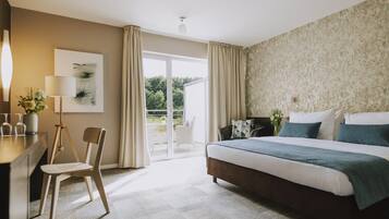 Premium Double or Twin Room, 1 Double Bed, Terrace, Pool View | Minibar, desk, soundproofing, free WiFi