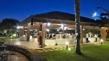 Outdoor banquet area