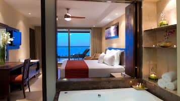 Oceanfront Suite with Hot Tub | 1 bedroom, premium bedding, free minibar, in-room safe