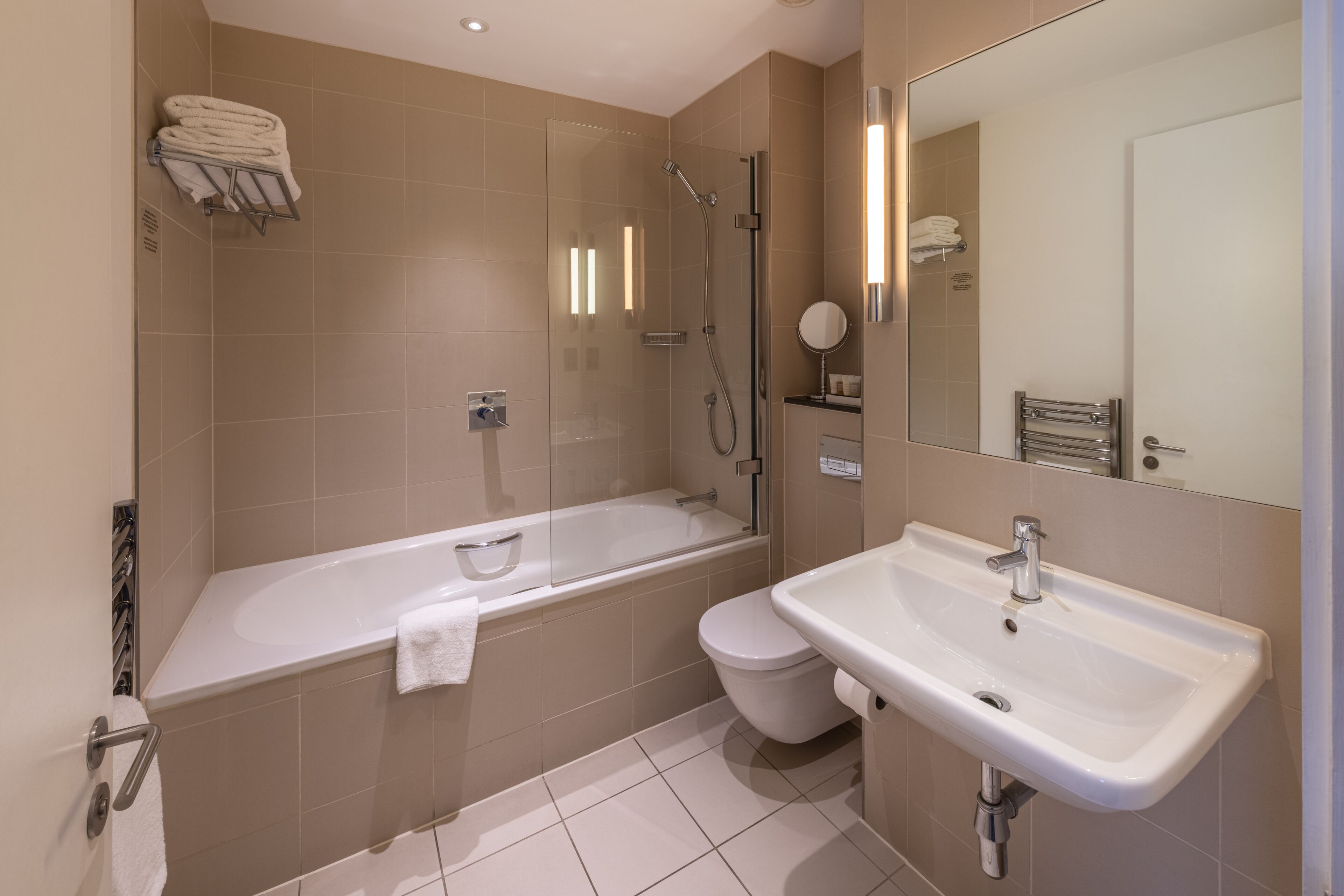 superior room | bathroom | designer toiletries, hair dryer, towels