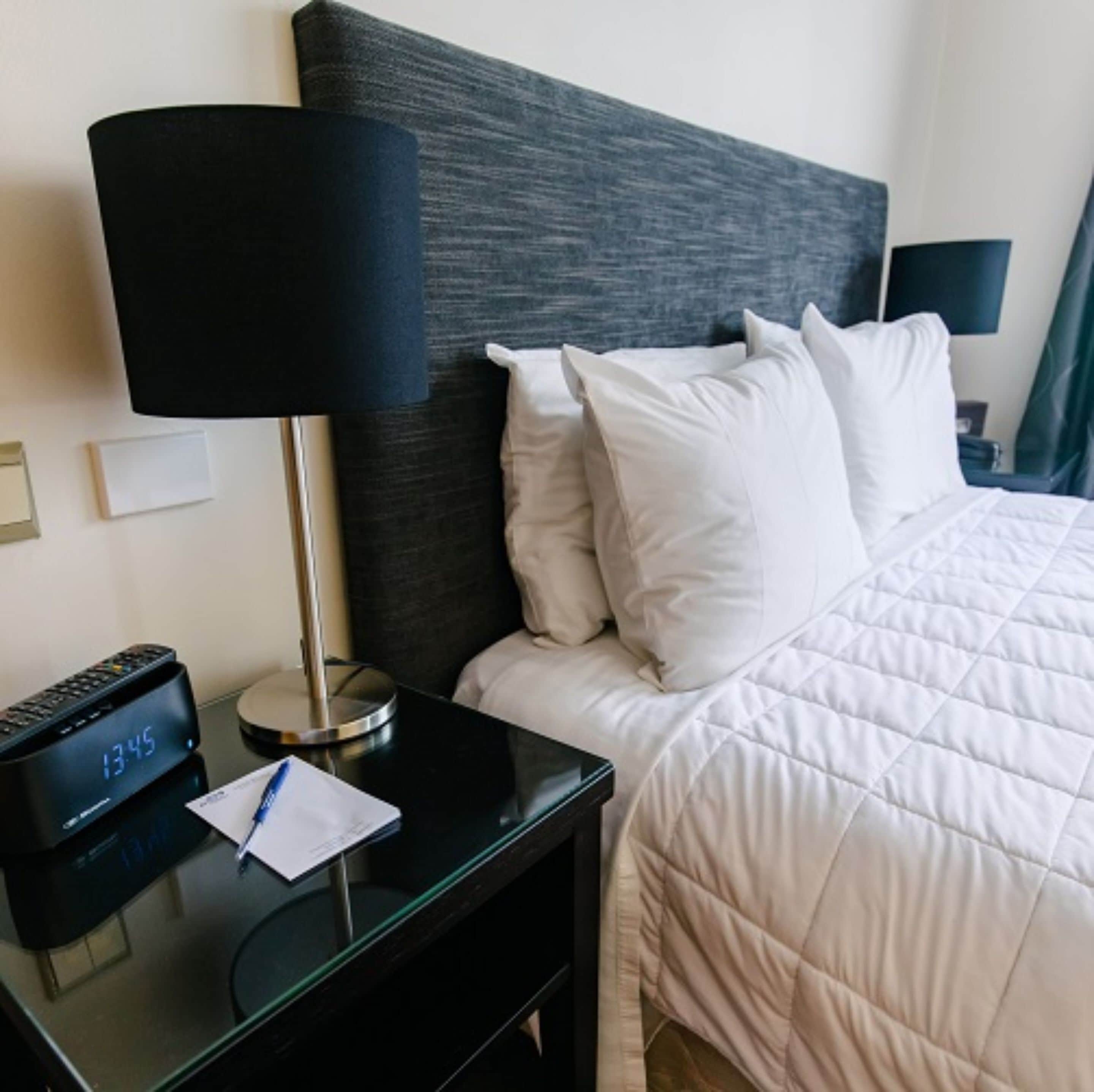 Hypo-allergenic bedding, free minibar items, in-room safe