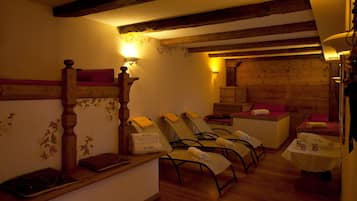 Sauna, boblebad, dampbad, tyrkisk bad/hammam, kropsbehandlinger