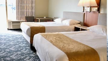 Premium Double Room, 2 Double Beds, Refrigerator & Microwave | Premium bedding, desk, laptop workspace, blackout curtains