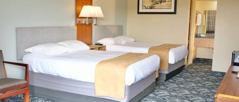 Premium Double Room, 2 Double Beds, Refrigerator & Microwave | 1 bedroom, premium bedding, desk, laptop workspace