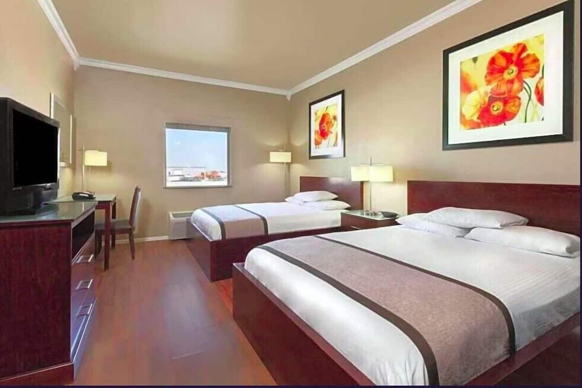 Desk, blackout drapes, iron/ironing board, free WiFi