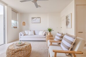 2 Bedroom Spa | Living area | LCD TV, DVD player - Aspect Caloundra (Caloundra)