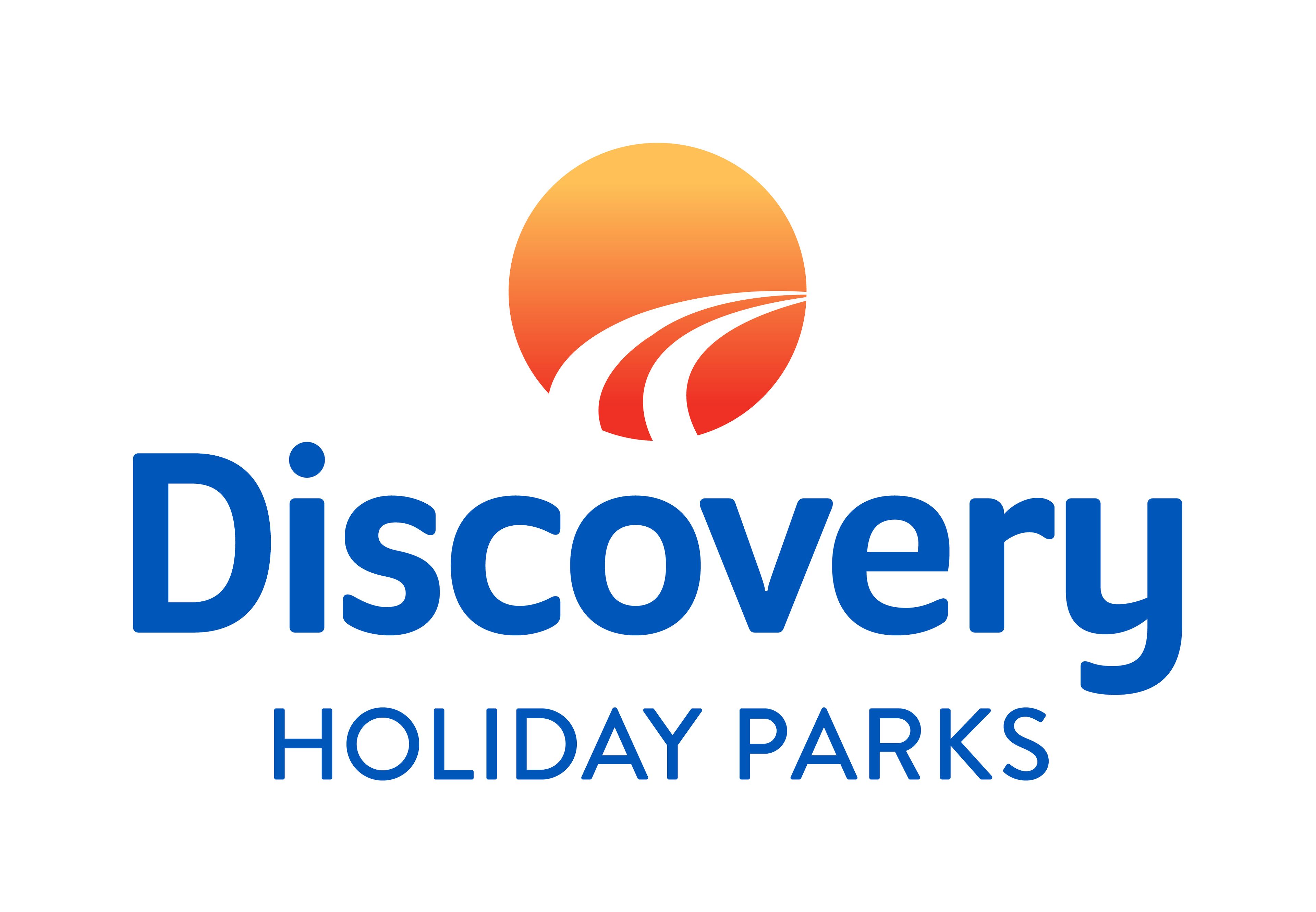 Un logotipo con el texto 'Discovery Holiday Parks'.