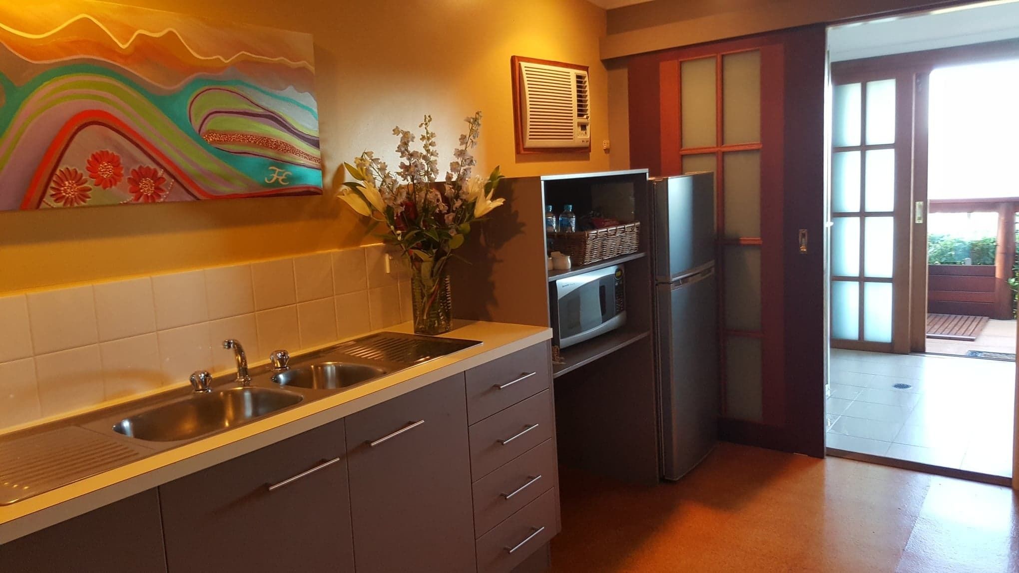 cabin, 1 bedroom (the cabana spa) | private kitchenette | full-sized fridge, microwave, stovetop, coffee/tea maker