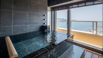 (Nagitei) Sea View Japanese Style Twin-Bed room with hot spring, Non Smoking | Bathroom | Bathtub, hair dryer, slippers, bidet