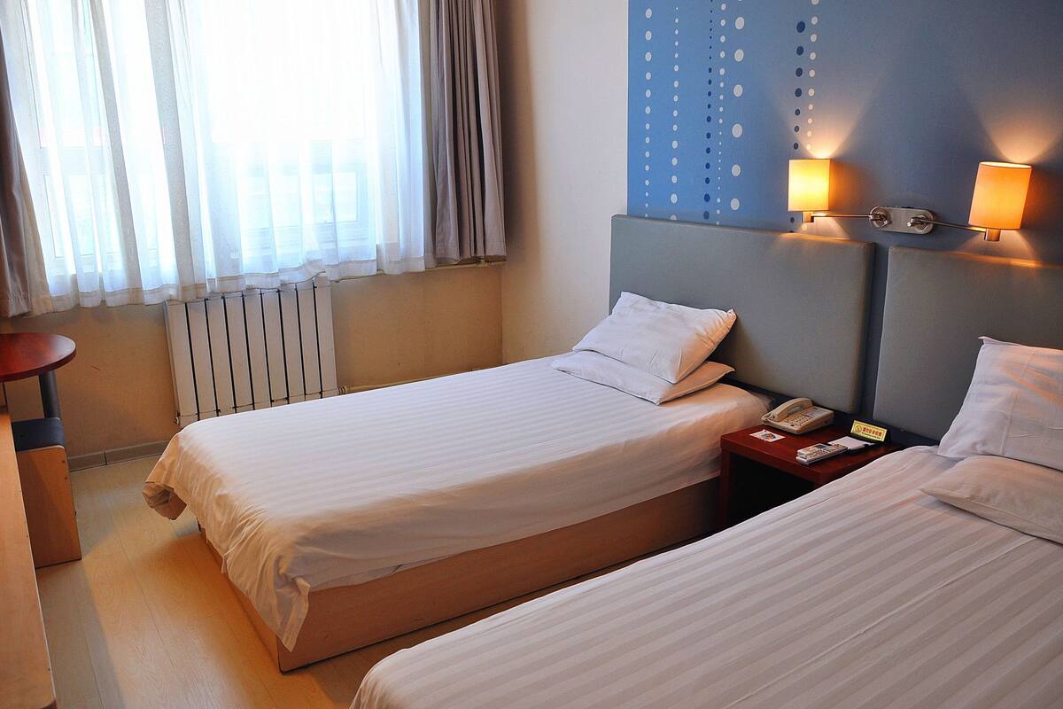 Desk, blackout curtains, free WiFi