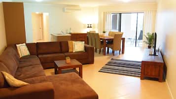 2 Bedroom Apartment with Balcony | Living area | Flat-screen TV, DVD player