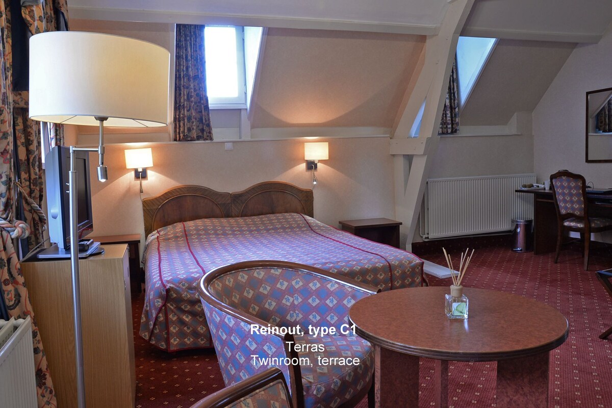 Chambre avec lits jumeaux, terrasse