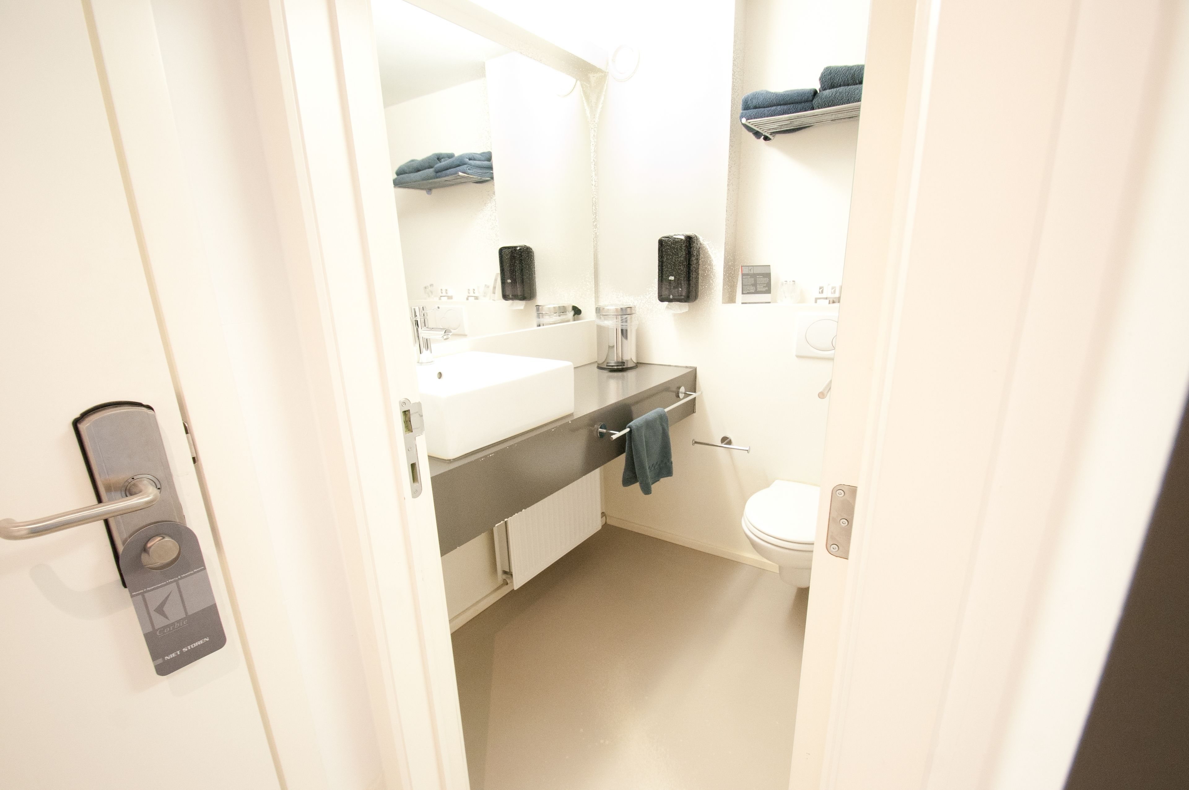 free toiletries, hair dryer, towels