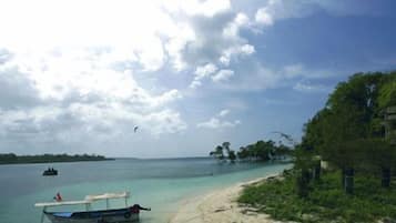 Private beach, white sand