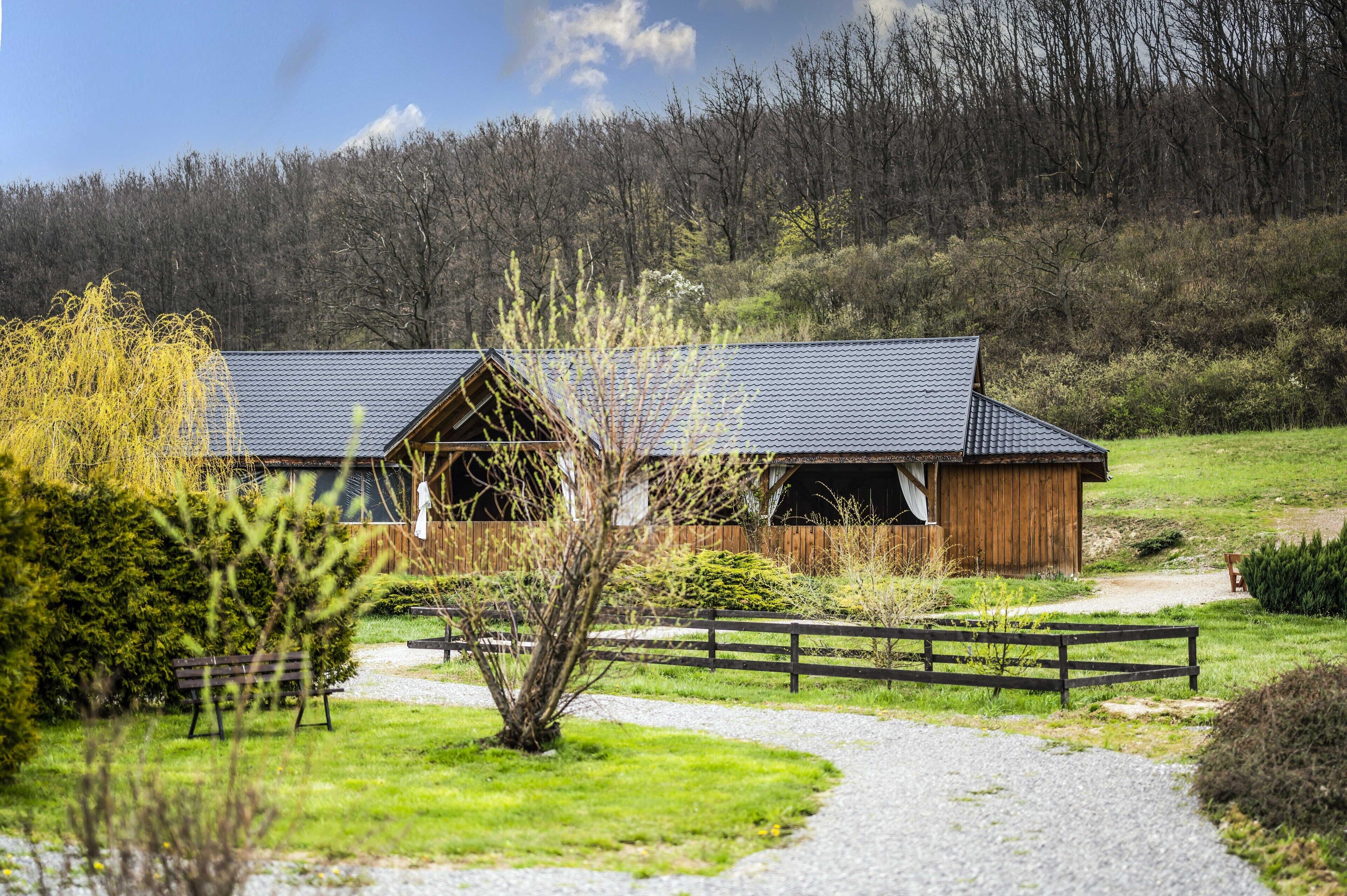 outdoor banquet area