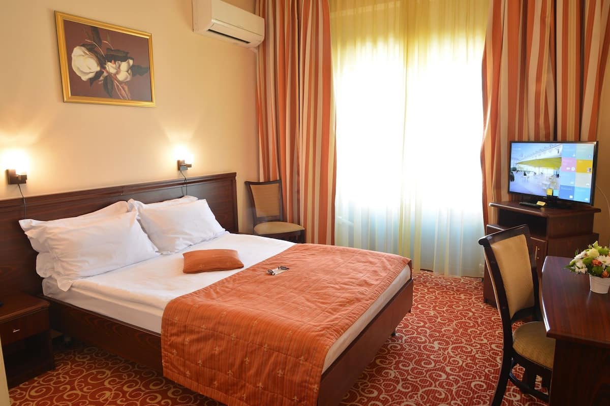 Egyptian cotton sheets, premium bedding, memory-foam beds, minibar