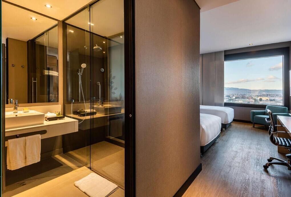 In-room safe, desk, laptop workspace, blackout curtains