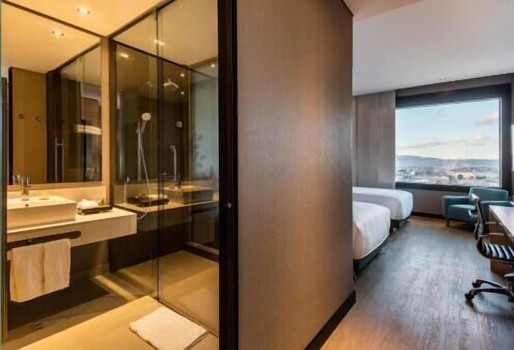 In-room safe, desk, laptop workspace, blackout curtains