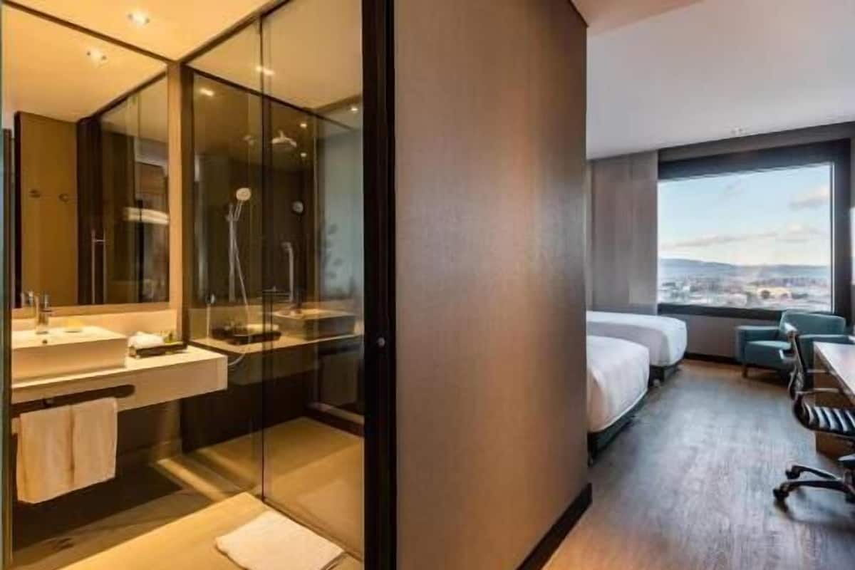 In-room safe, desk, laptop workspace, blackout drapes