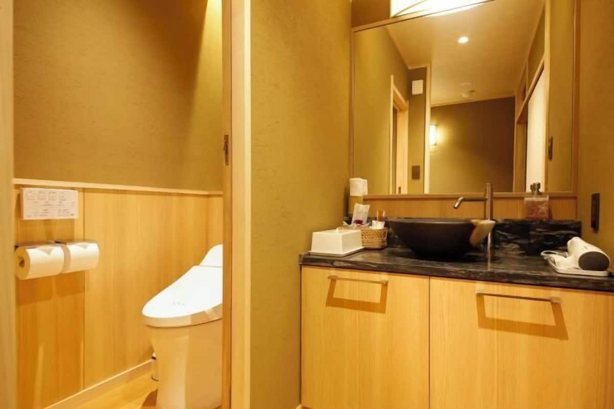 Badkamer | Een douche, gratis toiletartikelen, een haardroger, pantoffels