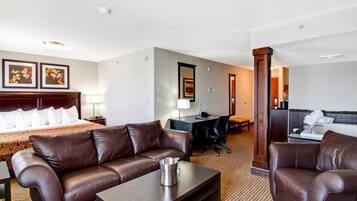 Hypo-allergenic bedding, desk, laptop workspace, iron/ironing board