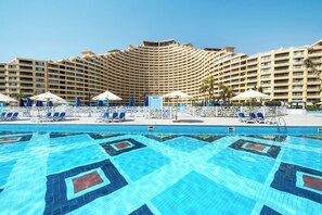 2 outdoor pools, pool umbrellas, sun loungers