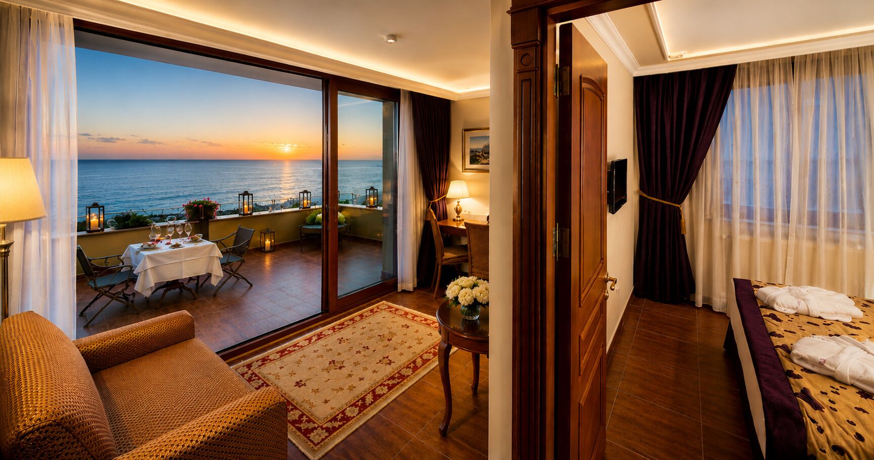 Executive Suite, Balcony, Sea View (King Bed with Sofabed) | Premium bedding, minibar, in-room safe, desk