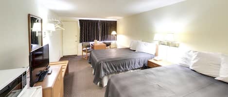 Desk, free WiFi, bed sheets