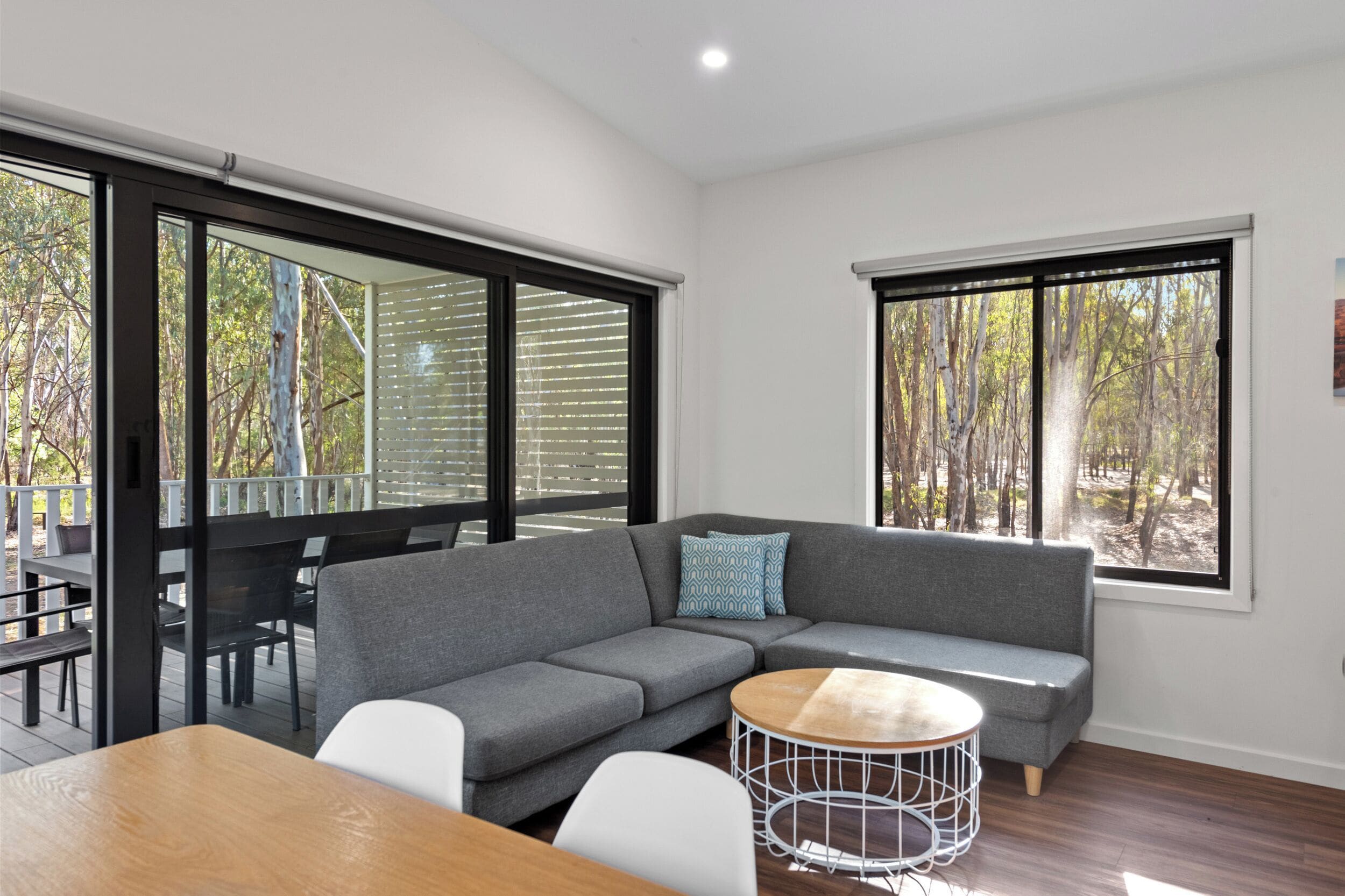 Deluxe 2 Bedroom Cabin - Sleeps 6 | Living area | TV, DVD player