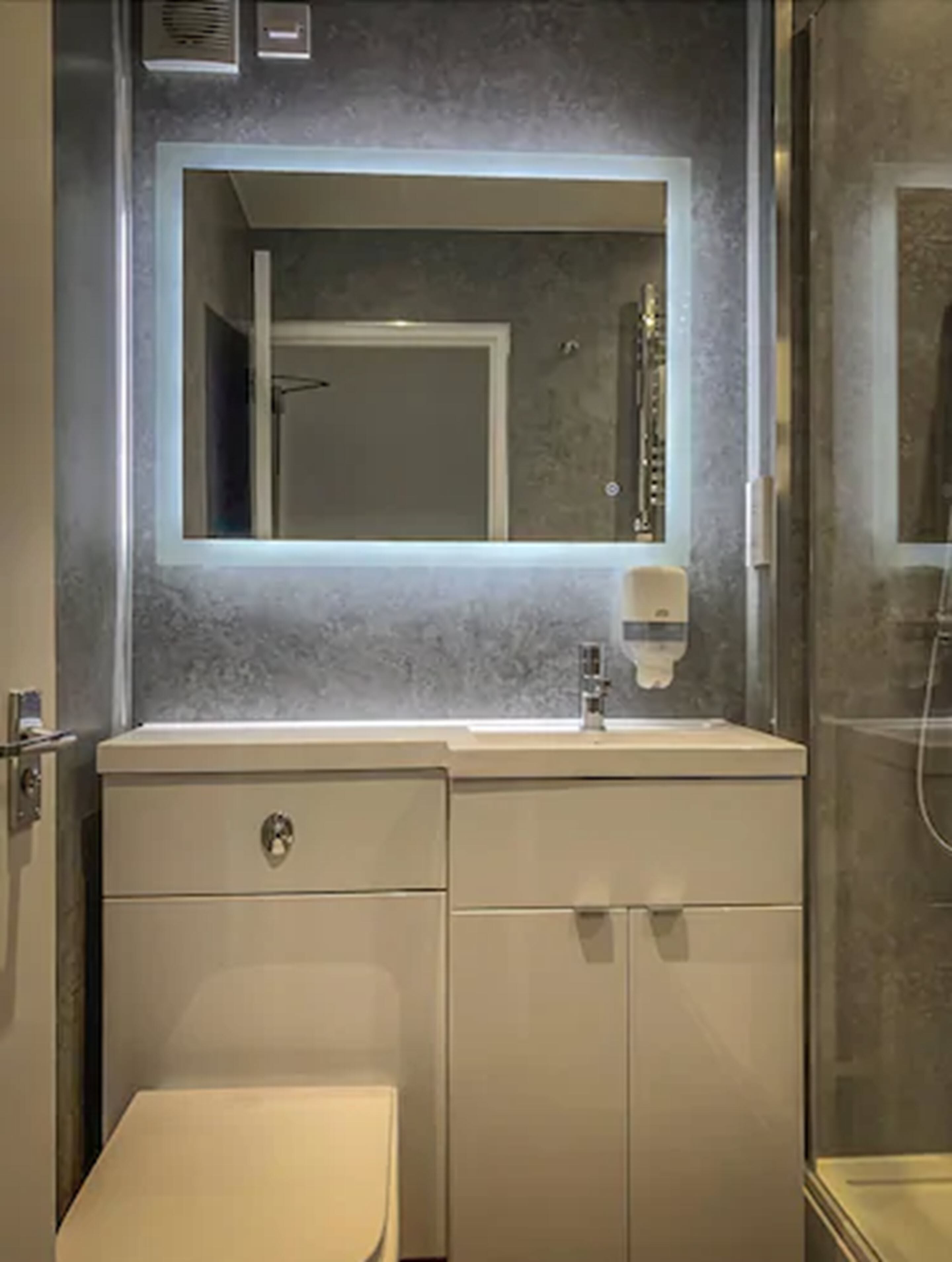 free toiletries, hair dryer, towels