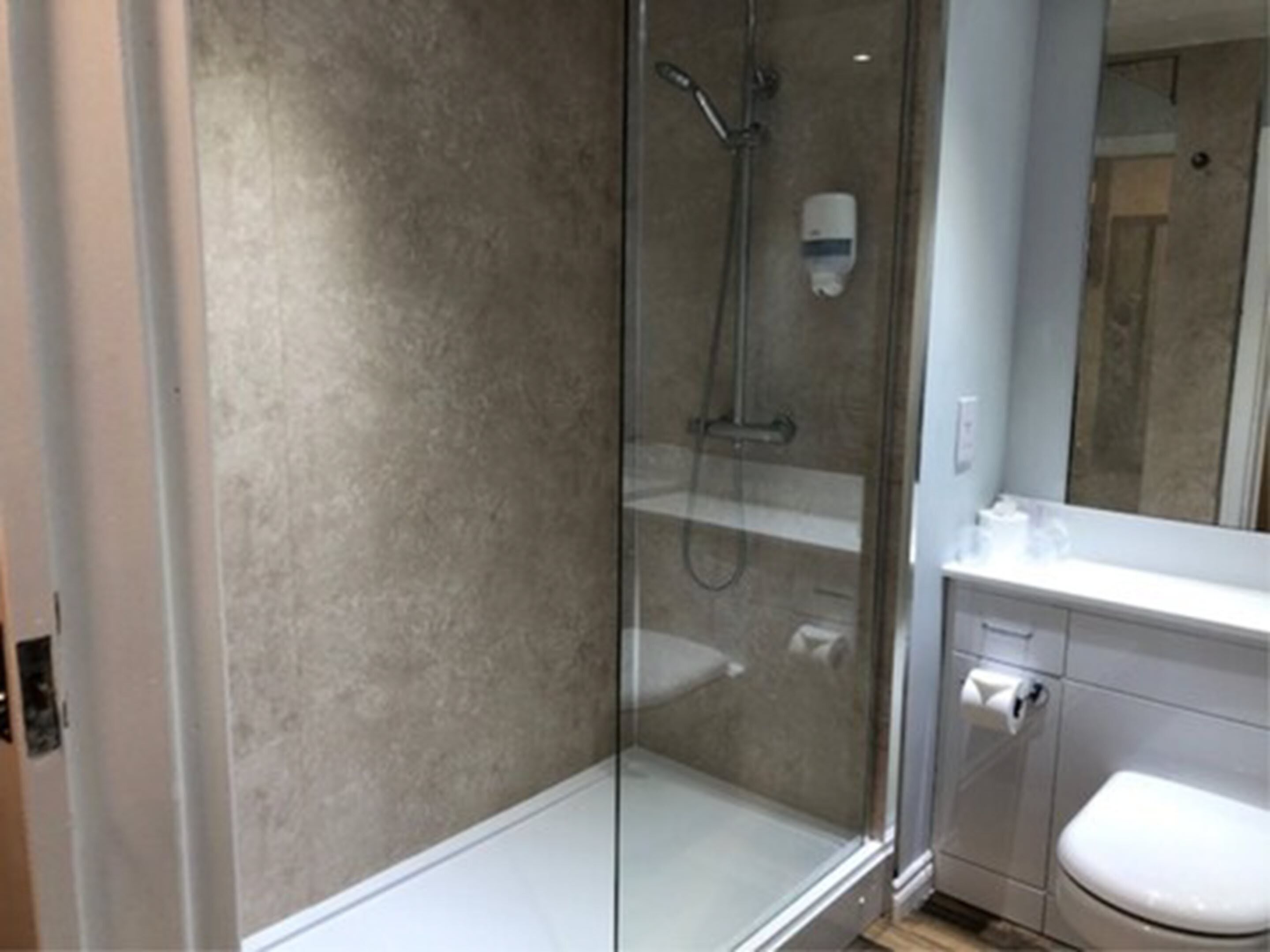 free toiletries, hair dryer, towels