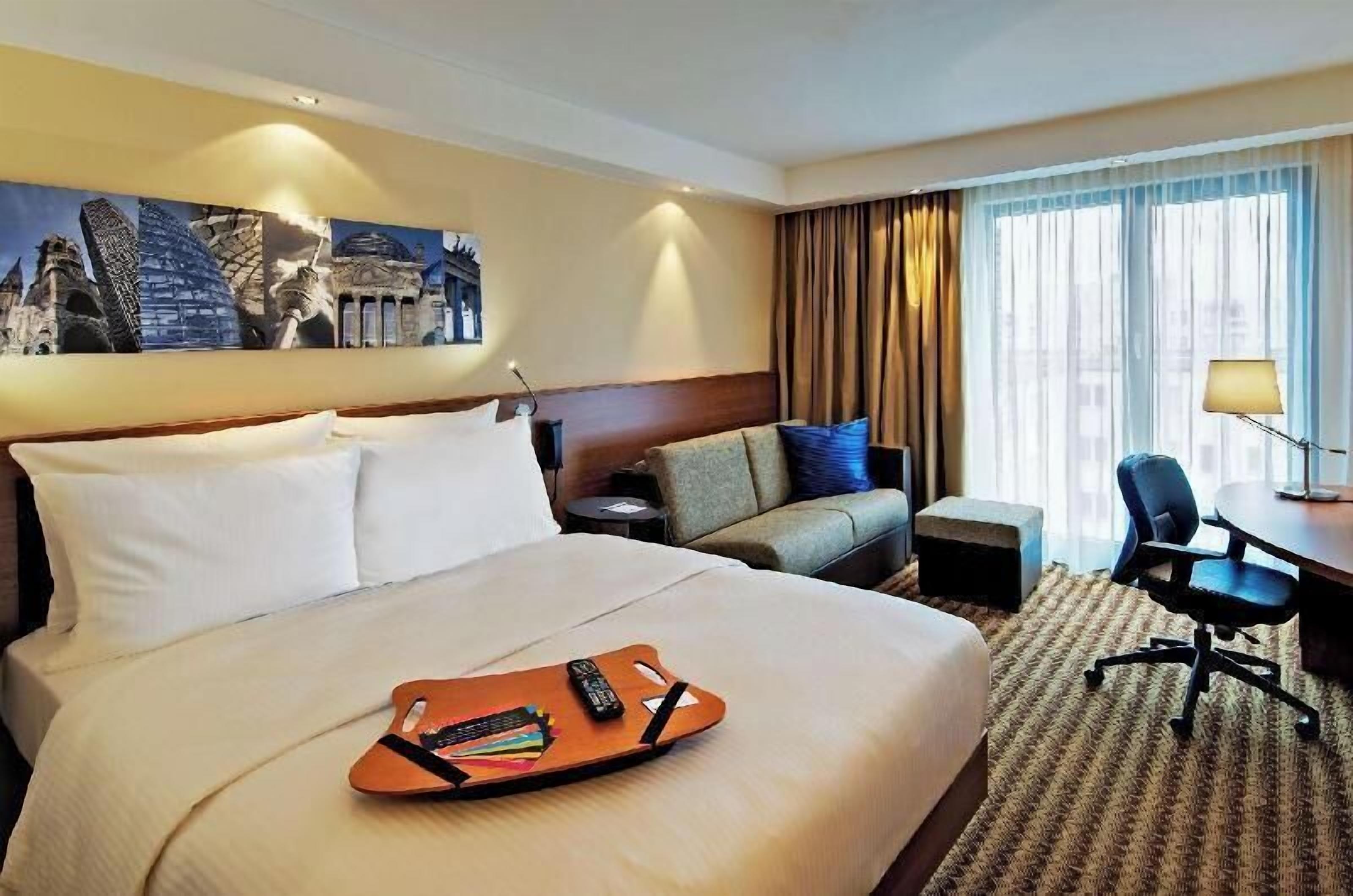 Hypo-allergenic bedding, blackout drapes, soundproofing