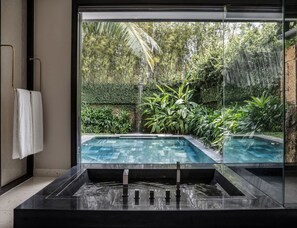 1 Bedroom Pool Villa (Spa Inclusive) | Bathroom | Separate tub and shower, rainfall showerhead, designer toiletries - TIA Wellness Resort - Spa Inclusive (Da Nang)